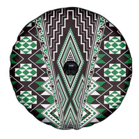 Green Aotearoa Tukutuku and Poutama Motif Spare Tire Cover