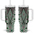 Green Aotearoa Tukutuku and Poutama Motif Tumbler With Handle