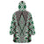 Green Aotearoa Tukutuku and Poutama Motif Wearable Blanket Hoodie