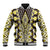 Yellow Aotearoa Tukutuku and Poutama Motif Baseball Jacket