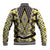 Yellow Aotearoa Tukutuku and Poutama Motif Baseball Jacket