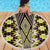 Yellow Aotearoa Tukutuku and Poutama Motif Beach Blanket