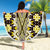 Yellow Aotearoa Tukutuku and Poutama Motif Beach Blanket