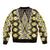 Yellow Aotearoa Tukutuku and Poutama Motif Bomber Jacket