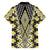 Yellow Aotearoa Tukutuku and Poutama Motif Hawaiian Shirt