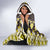 Yellow Aotearoa Tukutuku and Poutama Motif Hooded Blanket