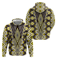 Yellow Aotearoa Tukutuku and Poutama Motif Hoodie
