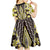 Yellow Aotearoa Tukutuku and Poutama Motif Kid Short Sleeve Dress