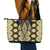 Yellow Aotearoa Tukutuku and Poutama Motif Leather Tote Bag