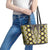 Yellow Aotearoa Tukutuku and Poutama Motif Leather Tote Bag