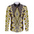 Yellow Aotearoa Tukutuku and Poutama Motif Long Sleeve Button Shirt