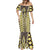 Yellow Aotearoa Tukutuku and Poutama Motif Mermaid Dress