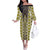 Yellow Aotearoa Tukutuku and Poutama Motif Off The Shoulder Long Sleeve Dress