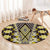 Yellow Aotearoa Tukutuku and Poutama Motif Round Carpet