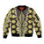 Yellow Aotearoa Tukutuku and Poutama Motif Sleeve Zip Bomber Jacket