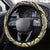 Yellow Aotearoa Tukutuku and Poutama Motif Steering Wheel Cover