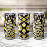 Yellow Aotearoa Tukutuku and Poutama Motif Tumbler Cup