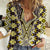 Yellow Aotearoa Tukutuku and Poutama Motif Women Casual Shirt