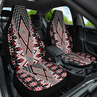 Red Aotearoa Tukutuku and Poutama Motif Car Seat Cover LT03 One Size Red - Polynesian Pride