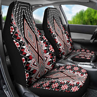Red Aotearoa Tukutuku and Poutama Motif Car Seat Cover LT03 - Polynesian Pride