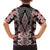 Red Aotearoa Tukutuku and Poutama Motif Family Matching Long Sleeve Bodycon Dress and Hawaiian Shirt