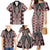 Red Aotearoa Tukutuku and Poutama Motif Family Matching Mermaid Dress and Hawaiian Shirt