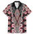 Red Aotearoa Tukutuku and Poutama Motif Family Matching Mermaid Dress and Hawaiian Shirt