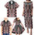 Red Aotearoa Tukutuku and Poutama Motif Family Matching Puletasi and Hawaiian Shirt