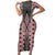 Red Aotearoa Tukutuku and Poutama Motif Family Matching Short Sleeve Bodycon Dress and Hawaiian Shirt