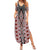 Red Aotearoa Tukutuku and Poutama Motif Family Matching Summer Maxi Dress and Hawaiian Shirt