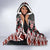 Red Aotearoa Tukutuku and Poutama Motif Hooded Blanket