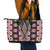 Red Aotearoa Tukutuku and Poutama Motif Leather Tote Bag