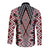 Red Aotearoa Tukutuku and Poutama Motif Long Sleeve Button Shirt