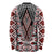 Red Aotearoa Tukutuku and Poutama Motif Long Sleeve Shirt