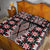 Red Aotearoa Tukutuku and Poutama Motif Quilt Bed Set