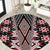 Red Aotearoa Tukutuku and Poutama Motif Round Carpet