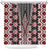 Red Aotearoa Tukutuku and Poutama Motif Shower Curtain