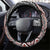 Red Aotearoa Tukutuku and Poutama Motif Steering Wheel Cover