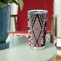 Red Aotearoa Tukutuku and Poutama Motif Tumbler Cup