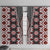 Red Aotearoa Tukutuku and Poutama Motif Window Curtain