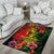 Hawaiian Reggae Area Rug Tropical Plants and Tribal Kakau Tattoo-One Love Jawaiian