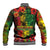 Hawaiian Reggae Baseball Jacket Tropical Plants and Tribal Kakau Tattoo-One Love Jawaiian