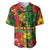 Hawaiian Reggae Baseball Jersey Tropical Plants and Tribal Kakau Tattoo-One Love Jawaiian