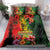 Hawaiian Reggae Bedding Set Tropical Plants and Tribal Kakau Tattoo-One Love Jawaiian