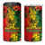 Hawaiian Reggae 4 in 1 Can Cooler Tumbler Tropical Plants and Tribal Kakau Tattoo-One Love Jawaiian