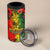 Hawaiian Reggae 4 in 1 Can Cooler Tumbler Tropical Plants and Tribal Kakau Tattoo-One Love Jawaiian