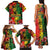 Hawaiian Reggae Family Matching Tank Maxi Dress and Hawaiian Shirt Tropical Plants and Tribal Kakau Tattoo-One Love Jawaiian