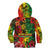 Hawaiian Reggae Kid Hoodie Tropical Plants and Tribal Kakau Tattoo-One Love Jawaiian