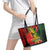 Hawaiian Reggae Leather Tote Bag Tropical Plants and Tribal Kakau Tattoo-One Love Jawaiian