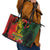 Hawaiian Reggae Leather Tote Bag Tropical Plants and Tribal Kakau Tattoo-One Love Jawaiian